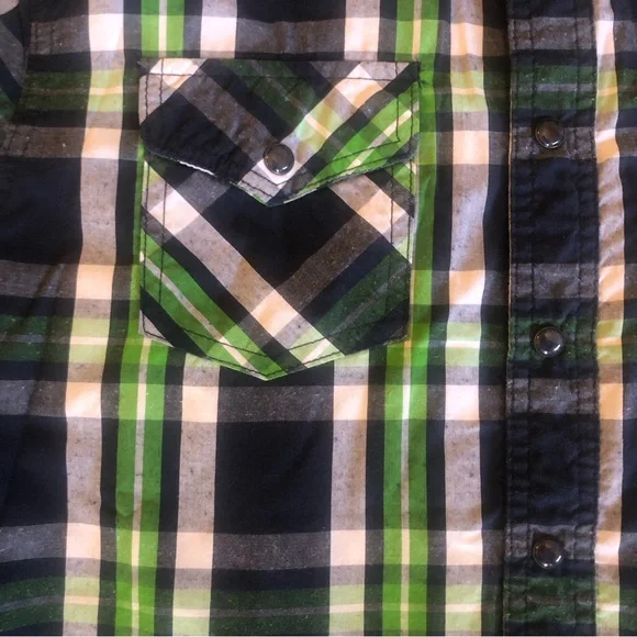 Ditch Plains Green & Blue Plaid Button Down Shirt size Large - Picture 5 of 9